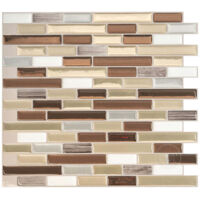 Selbstklebende Wandfliesen x4, 25,91x23,11cm - Smart Tiles Muretto Durango Klebefliesen 3D Fliesenaufkleber für Bad & Küche