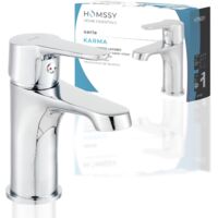 HOMSSY Grifo Monomando de Lavabo en Latón Cromado - Diseño Moderno, Fácil Instalación y Materiales de Alta Calidad para Baño