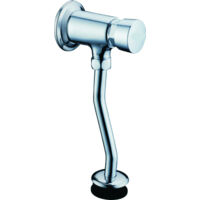 HOMSSY Grifo Pulsador Temporizado de Pared Tipo Presto, Cromado, Cierre Automático de Acción Corta, Ahorro de Agua, Embellecedor Incluido, Rosca M-M 1/2"