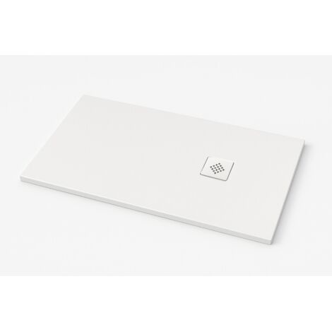 Plato de ducha ardesia extraplano color Blanco RAL 9003 80x100cm rejilla blanca