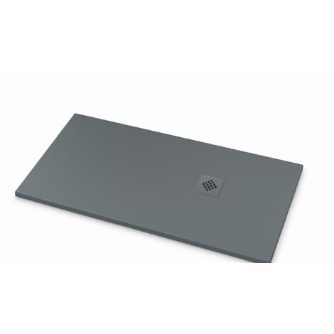 Plato de ducha ardesia extraplano color Gris Cemento RAL 7005 60x60cm rejilla gris cemento (1/4)