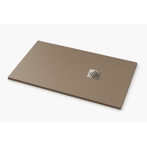 Plato de ducha ardesia extraplano color Moka RAL 1019 75x170cm rejilla acero