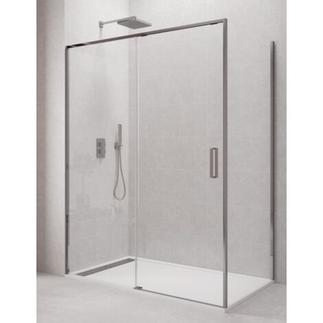 Mampara de ducha Angular 1+1 con lateral fijo ABANTE (TWENTY) 170x70 cm perfil Cromo (1/4)