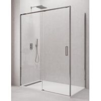 Mampara de ducha Angular 1+1 con lateral fijo ABANTE (TWENTY) 160x80 cm perfil Cromo