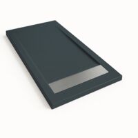 Plato de ducha Bidai con Marco color Gris Grafito RAL 7016 90x150cm rejilla acero