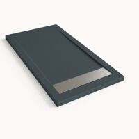 Plato de ducha Bidai con Marco color Gris Pizarra RAL 7015 70x130cm rejilla acero