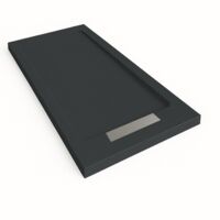 Plato de ducha Steen con marco color Negro RAL 9005 70x90cm rejilla acero