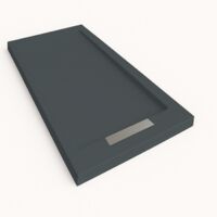 Plato de ducha Steen con marco color Gris Grafito RAL 7016 80x160cm rejilla acero