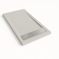 Plato de ducha Bidai con Marco color Gris claro RAL 7035 80x110cm rejilla acero