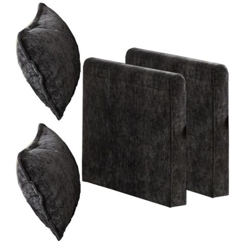 Accoudoirs uniquement pour canapé Cloud, canapé d'angle moderne, idéal pour salon, chambre et appartement, coussin d'assise double couche confortable, tissu chenille respirant, noir, DE501EBK (1/5)