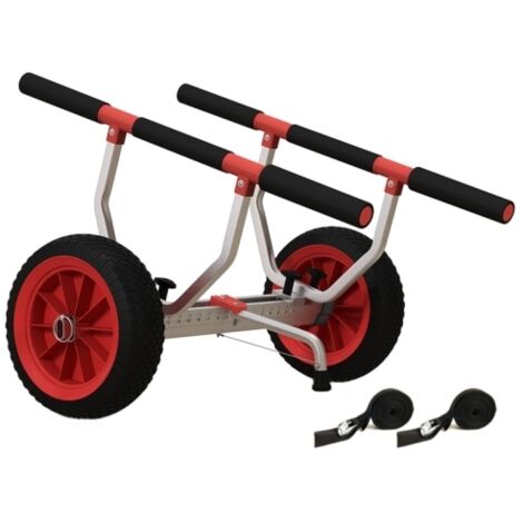 Chariot de transport pour kayak en aluminium réglable jusqu'à 100 kg. Chariot pour bateau avec sangles de tension. (1/5)