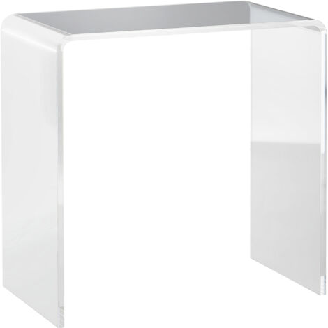Table basse en acrylique transparent en forme de U, bords lisses et coins arrondis, 53,5 x 30,5 x 53,5 cm (1/5)