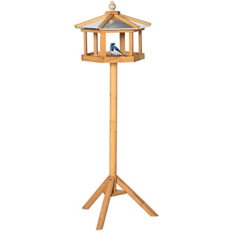 Nichoir/Mangeoire avec support et toit en zinc, 113 x 40 x 40 cm, résistant aux intempéries, pour jardin et terrasse. (1/5)