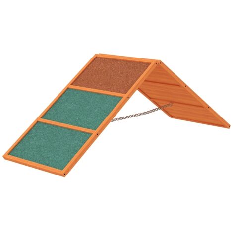Rampe d'agilité pour chien, pliable, hauteur réglable, antidérapante, en bois de sapin, jusqu'à 40 kg, 173 x 59 x 66 cm, orange/vert