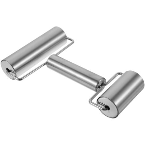 Rouleau à pâtisserie double en acier inoxydable, 2 tailles, ergonomique et durable, pour pâte, pizza, raviolis, outil de pâtisserie multifonction