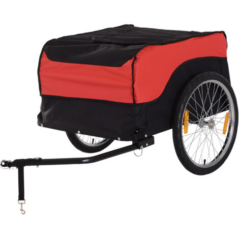 Remorque vélo porte-charges CargoTrailer, chariot de transport arrière, couleur rouge et noir (1/5)