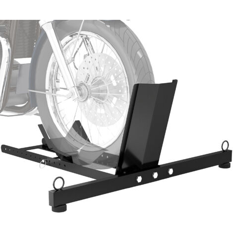 Bloque roue de moto pour pneu avant support de verrouillage réglable sur 14 niveaux pour Ø34-84 cm capacité 816,5kg noir