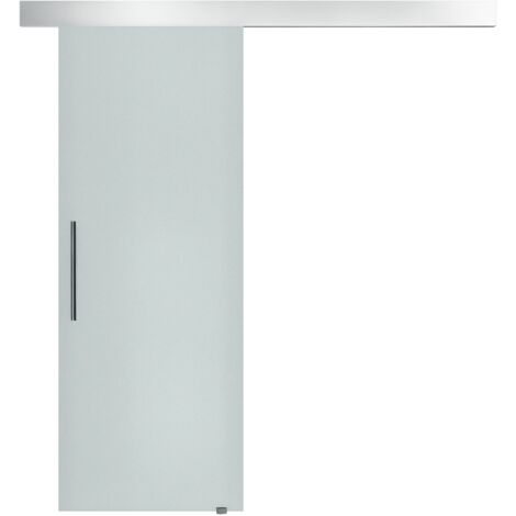 Porte coulissante en verre avec poignée, dépolie sur une face, 90 x 205 cm (1/5)