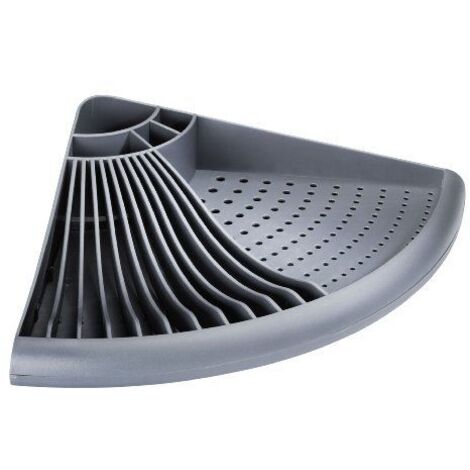 Wenko – Panier égouttoir d'évier en plastique – Forme triangulaire pour espaces confinés – Dimensions 50x9x35 cm – Couleur gris