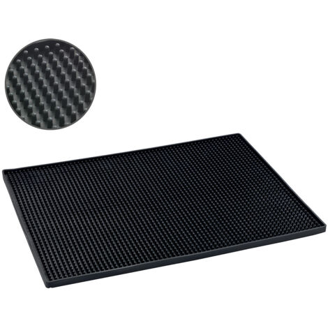 Wenko – Tapis égouttoir vaisselle noir 40x30 cm – Plastique durable TPR – Drainage efficace pour séchage rapide – Compatible lave-vaisselle