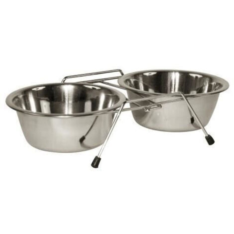Kerbl Support Double Écuelles Argenté 2x900ml pour Chien