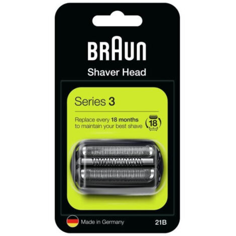 Tête de rasoir Braun 21B pour série 3 – Performance de rasage optimale – Compatible avec modèles 3000BT, 3010BT, 3300, 3310