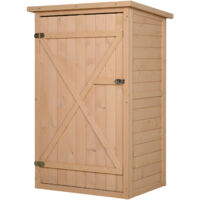 Abri de jardin, abri à outils, abri de rangement avec étagères, bois de sapin, bois naturel, 75 x 56 x 115 cm