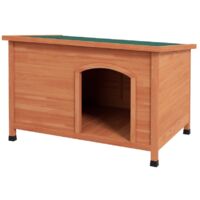 Niche pour chien XXL en bois, dimensions 100 x 65,5 x 68 cm, coloris orange, confortable et résistante, idéale pour un usage extérieur