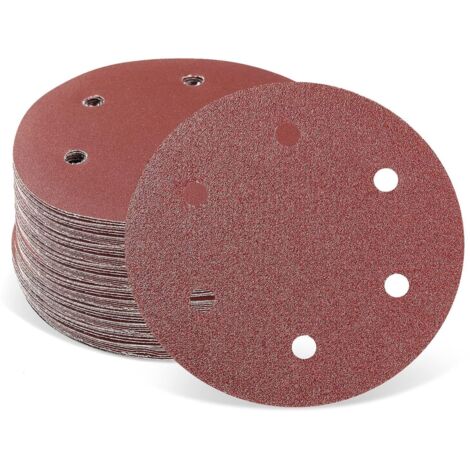 Disque abrasif 400 grains à 9 trous avec Velcro, papier de verre rond ...
