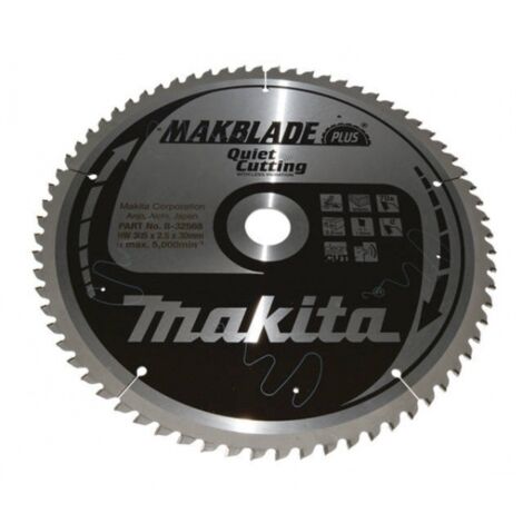 Makita B-32568 Makblade Plus Silenced TCT lame de scie 305x30 pour scies à onglets pour le bois (1/4)