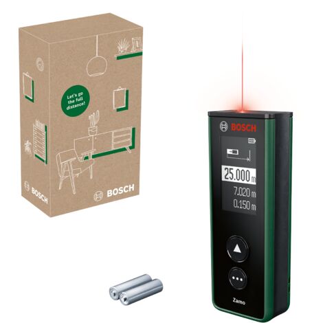 Télémètre laser Zamo Bosch 4ème génération (mesure simple et précise jusqu'à 25 m, piles rechargeables via USB-C®, avec interface adaptateur, dans un coffret e-commerce) (1/10)