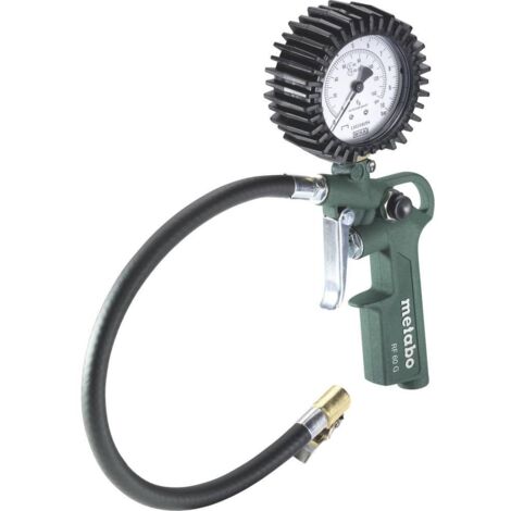 Metabo – Pistolet de gonflage des pneus avec manomètre – Pression 0.5-10 bar – Flexible 35 cm – Raccord enfichable 1/4" EURO