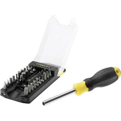 Stanley – Coffret multi-outils 35 pièces – Tournevis pour bois dur et métal – Vissage rapide en série – Outils professionnels