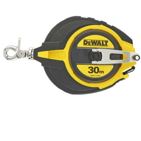 Dewalt – Ruban de mesure en acier 30 m – Coque en caoutchouc ergonomique – Rembobinage 5 fois plus rapide – Pour chantiers humides - DWHT0-34093 (1/4)