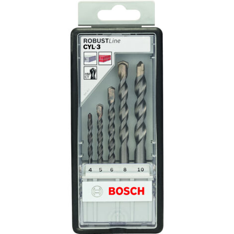Robust Line CYL-3 Jeu de forets a beton 5 pieces a 4 - 10 mm BOSCH 2607010524 (1/2)