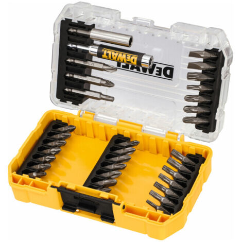 Dewalt – Jeu d'embouts de vissage 33 pièces – Longueurs 25mm et 50mm – Embouts PH, PZ, TORX, SL – Coffret Tough Case pour rangement - DT70709-QZ