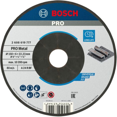 Disque abrasif PRO Metal Bosch 150 x 6 x 22,23 mm - 2608619777 (1/4)