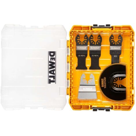 Dewalt – Coffret de 5 accessoires oscillants pour outil multifonction – Lames pour bois, placo et plastiques – Fixation Multi-Fit – DT20761QZ