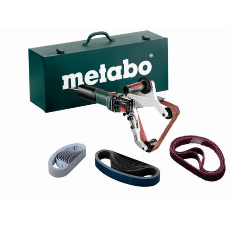 Metabo – Ponceuse à bande RBE 15-180 – Puissance 940W – Vitesse 8,4-28 m/s – Angle d'enroulement 270° – Pour tubes en acier inoxydable (1/7)