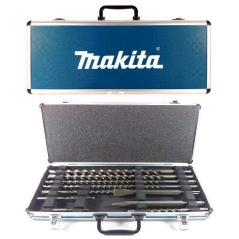 Makita – Foret béton SDS-Plus 10 pièces D42385 – Longueur utile 150mm – Type d'emmanchement SDS-Plus – Valise de transport incluse