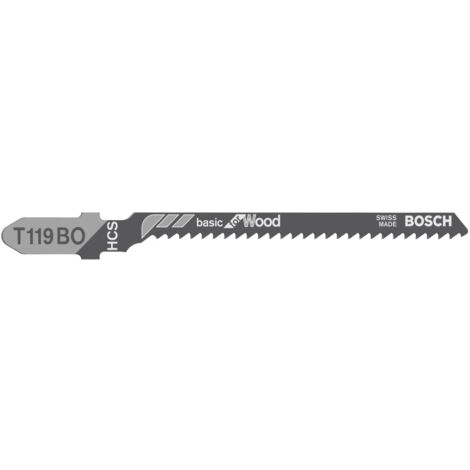 Bosch 3x lame de scie sauteuse T 119 BO Basic for Wood - 2608637788