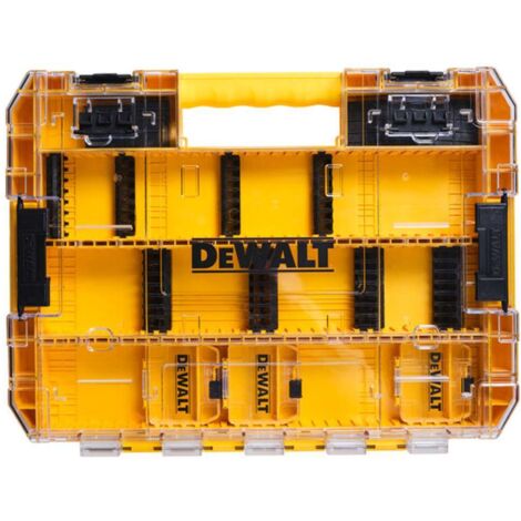 Dewalt – Organisateur Tough Case grand – Boîte de rangement pour outils – 3 petits étuis – 6 séparations – 4 porte-embouts 25mm – DT70804 (1/3)