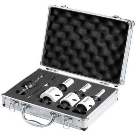 Makita – Set de scies cloches 7 pièces pour acier, aluminium et bois – Diamètres 19 à 57 mm – Capacité de coupe 44 mm – E12304 (1/2)