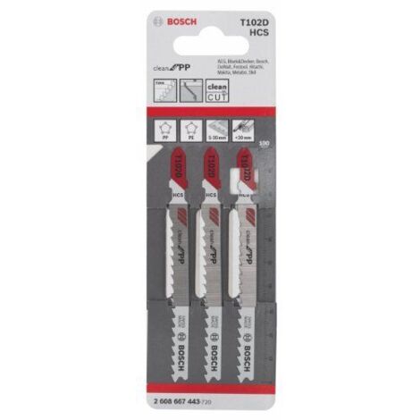 BOSCH Lot de lames de scie sauteuse Clean for PP - T102D - x 3 (1/3)