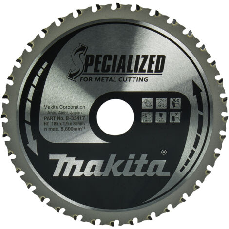 Makita – Lame de scie circulaire 185mm – Alésage 30mm – 36 dents – Coupe précise métal – B33417 (1/3)