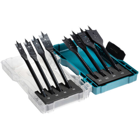 Coffret de 8 mèches à bois plates MAKITA, 12,14,16,18,20,22,25,32 mm, tige hexagonale