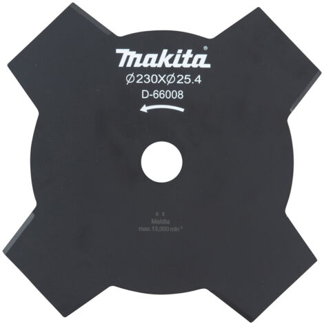 Makita – Couteau à percussion 4 dents D66008 – Lame acier 230 mm – Largeur de coupe 230 mm – Pour fauchage herbe forte et végétation sauvage - Y108203