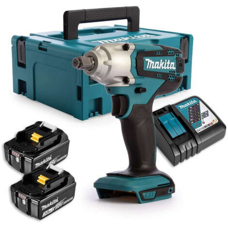 Makita – Boulonneuse à chocs 18V 190 Nm avec 2 batteries 3.0Ah – Moteur Brushless – Pour boulons M8 à M16 – DTW190RFJ