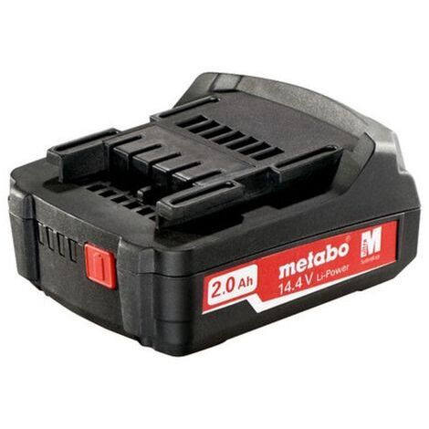Batterie 14,4V 2Ah li-ion – Technologie Ultra-M pour recharge rapide – Indicateur de capacité – Compatible outils METABO