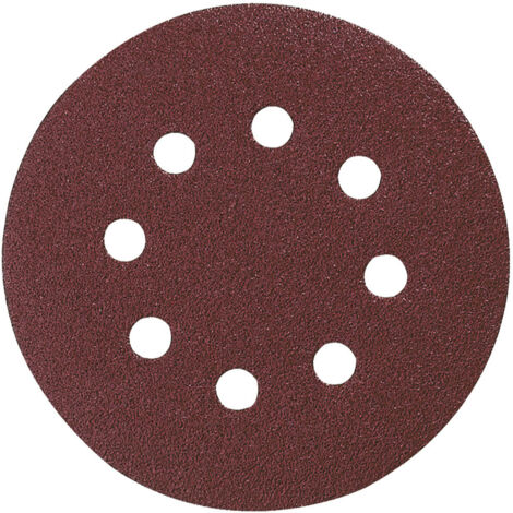 Makita – Disques abrasifs Ø 125 mm auto-agrippants 8 trous pour bois et métal – Grain 120 – Pack de 10 – P43577